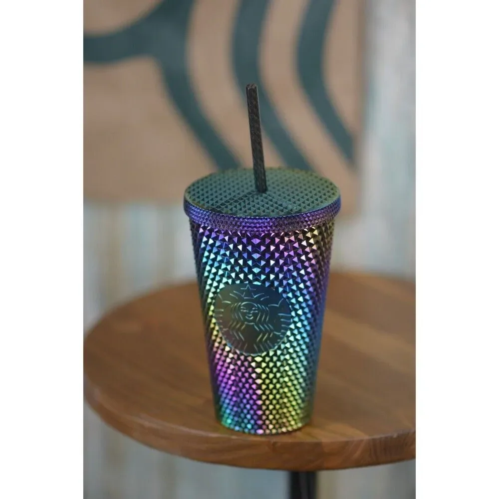 Starbucks Oil Slick Rainbow Studded Grande 16oz Cold Cup